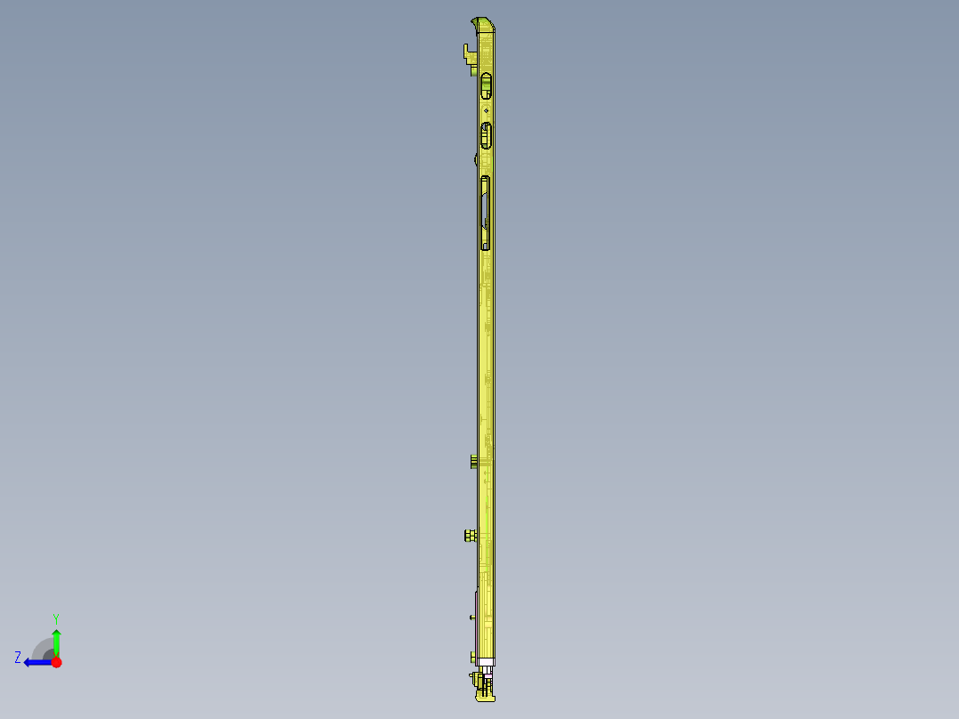 包胶金属电脑外壳KB框落料程序模型右视图