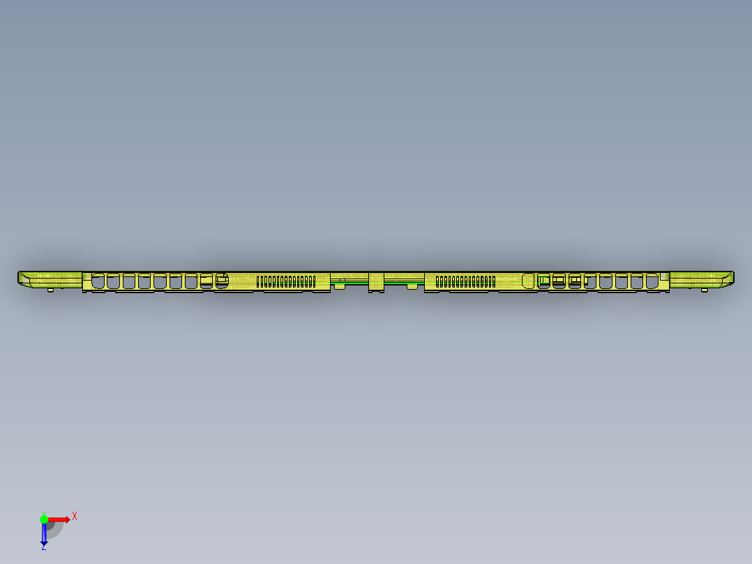 包胶金属电脑外壳KB框落料程序模型俯视图