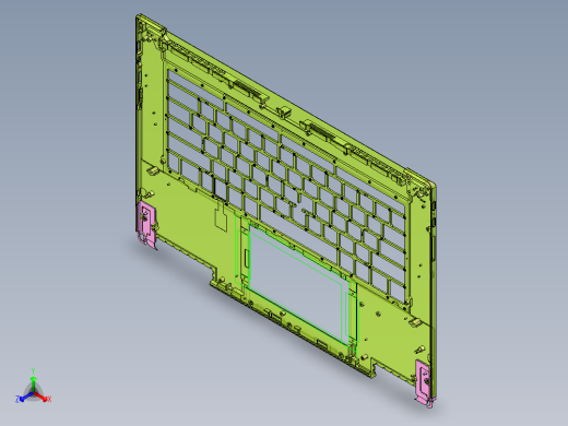 包胶金属电脑外壳KB框落料程序模型正等轴测缩略图