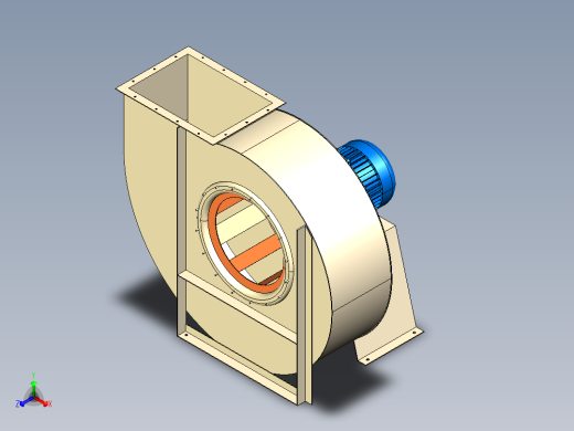 离心风机1000-4T-50正等轴测缩略图