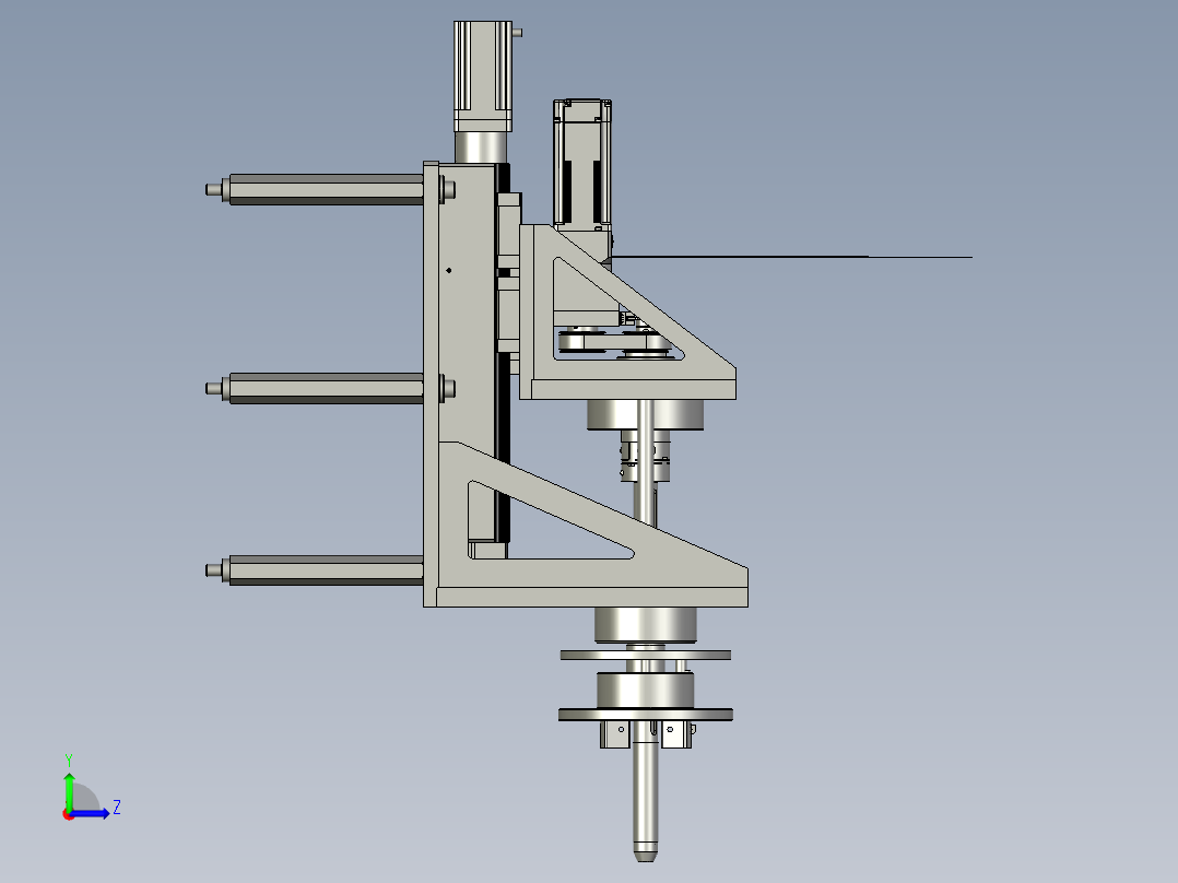 带壳光纤卷放置台组件左视图