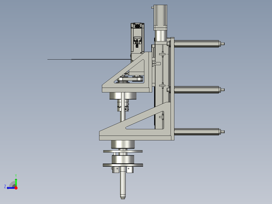 带壳光纤卷放置台组件右视图
