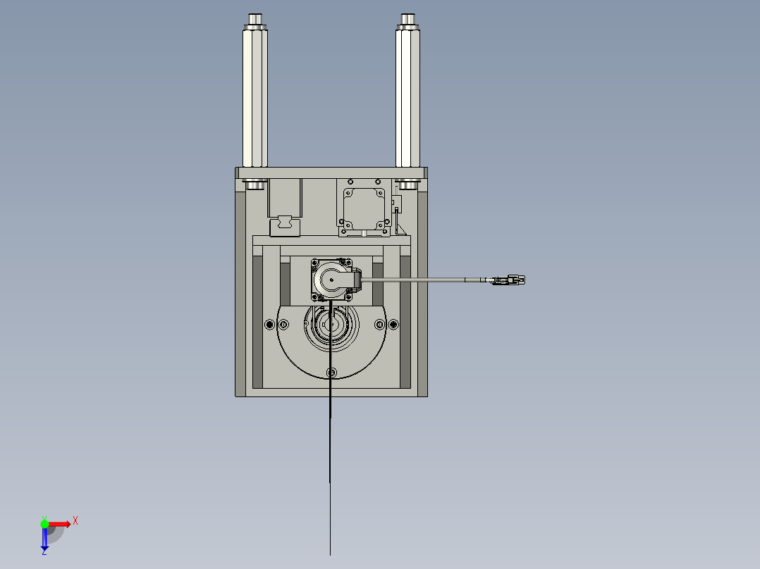 带壳光纤卷放置台组件俯视图
