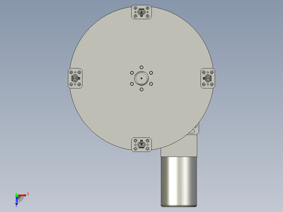 转盘机构装配体(Y)俯视图