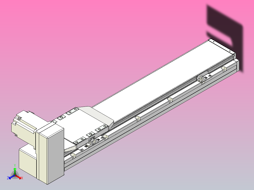 机器人皮带驱动直线轴TPA-GCB-150-P80-L500-RU-M75-N3主视图