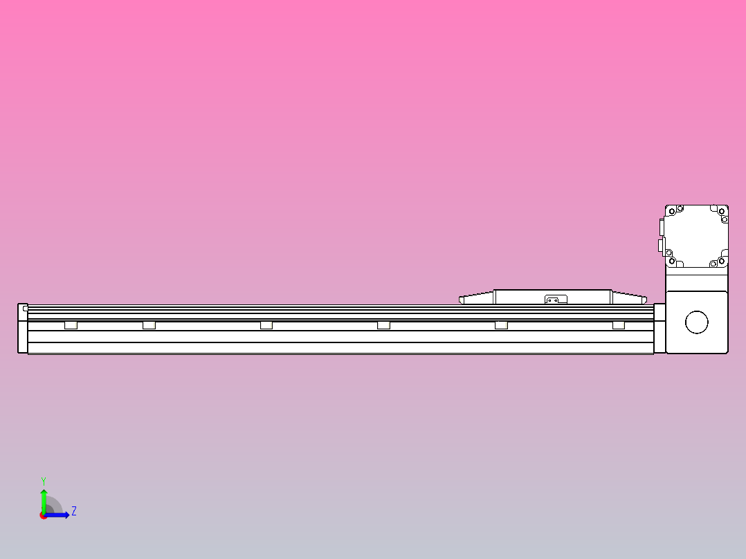 机器人皮带驱动直线轴TPA-GCB-150-P80-L500-RU-M75-N3左视图