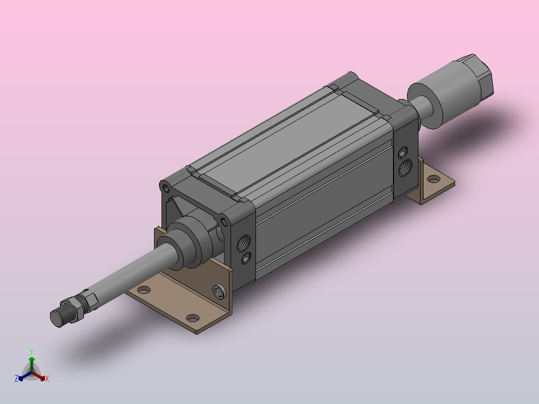 SEJ双轴复动行程可调型气缸SEJ 100×160-50-S正等轴测图