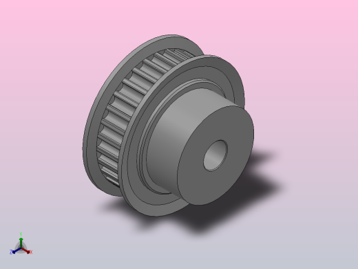 大凸缘型小凸缘型半圆弧形齿同步带轮H3M型_SH3MDC-30-6-dc6-A正等轴测缩略图