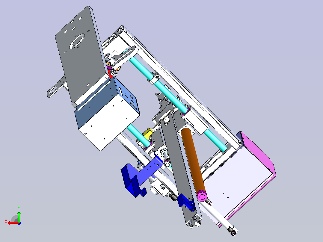 5轴伺服机械手3D模型后视图