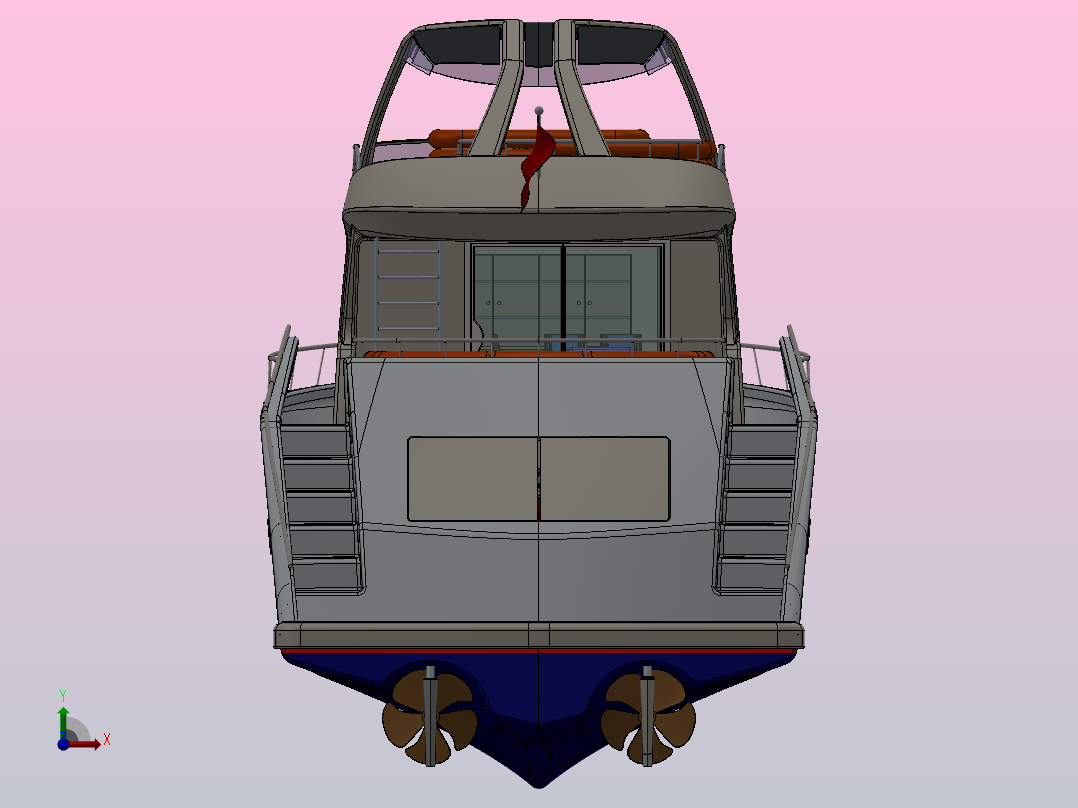 24米动力游艇前视图
