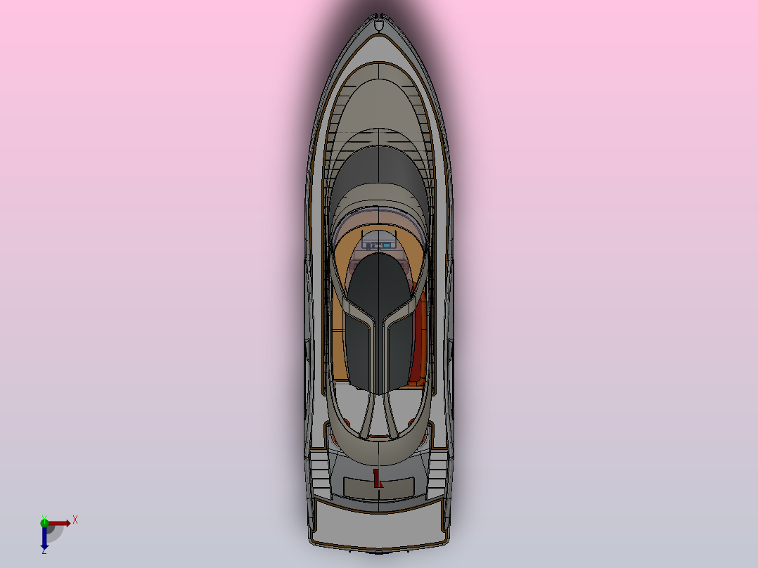 24米动力游艇俯视图