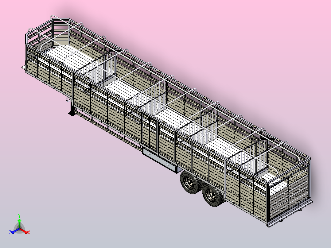 牲畜拖车主视图