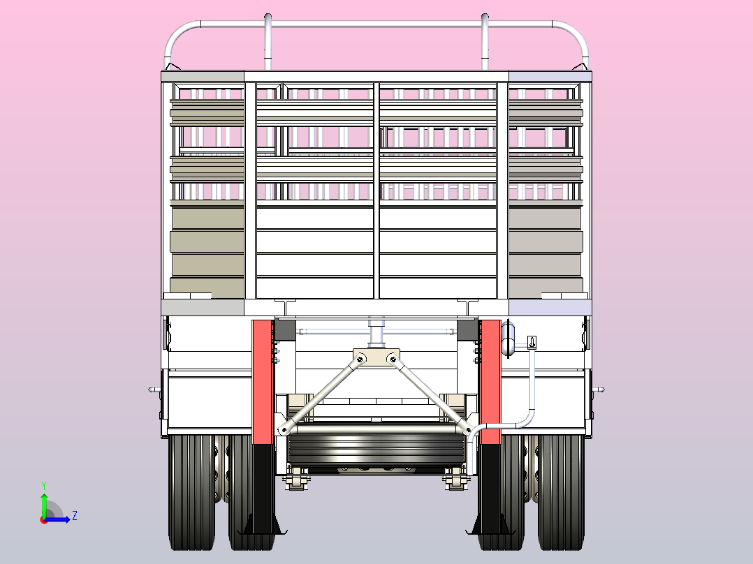 牲畜拖车左视图