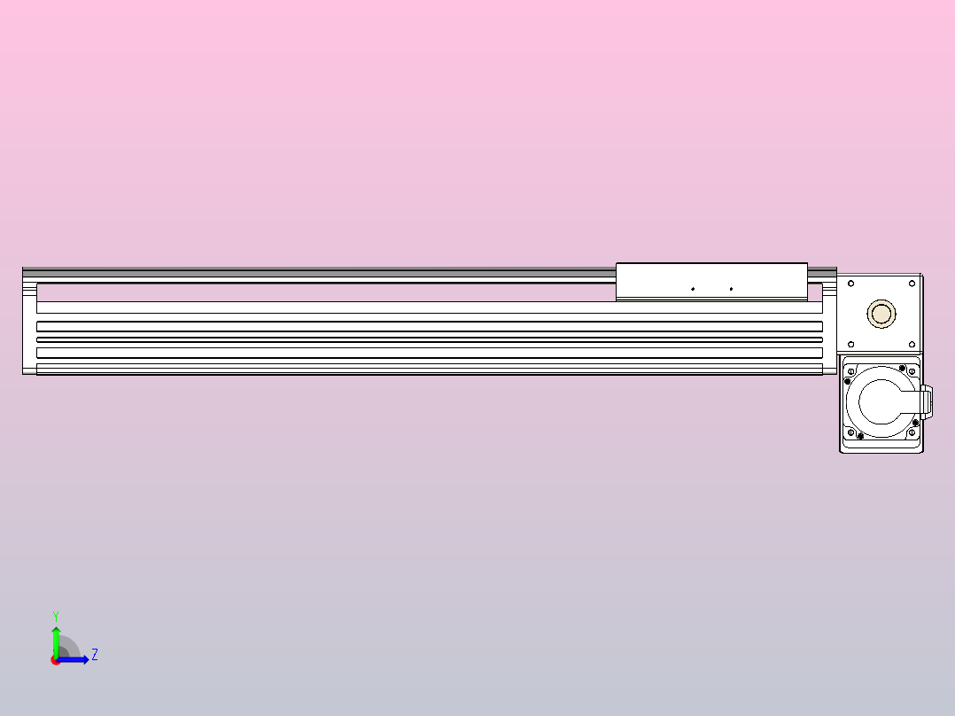 皮带直线轴半封闭可选导轨TPA-HNB-202D-140-L500-RP-Y-P75-N3左视图
