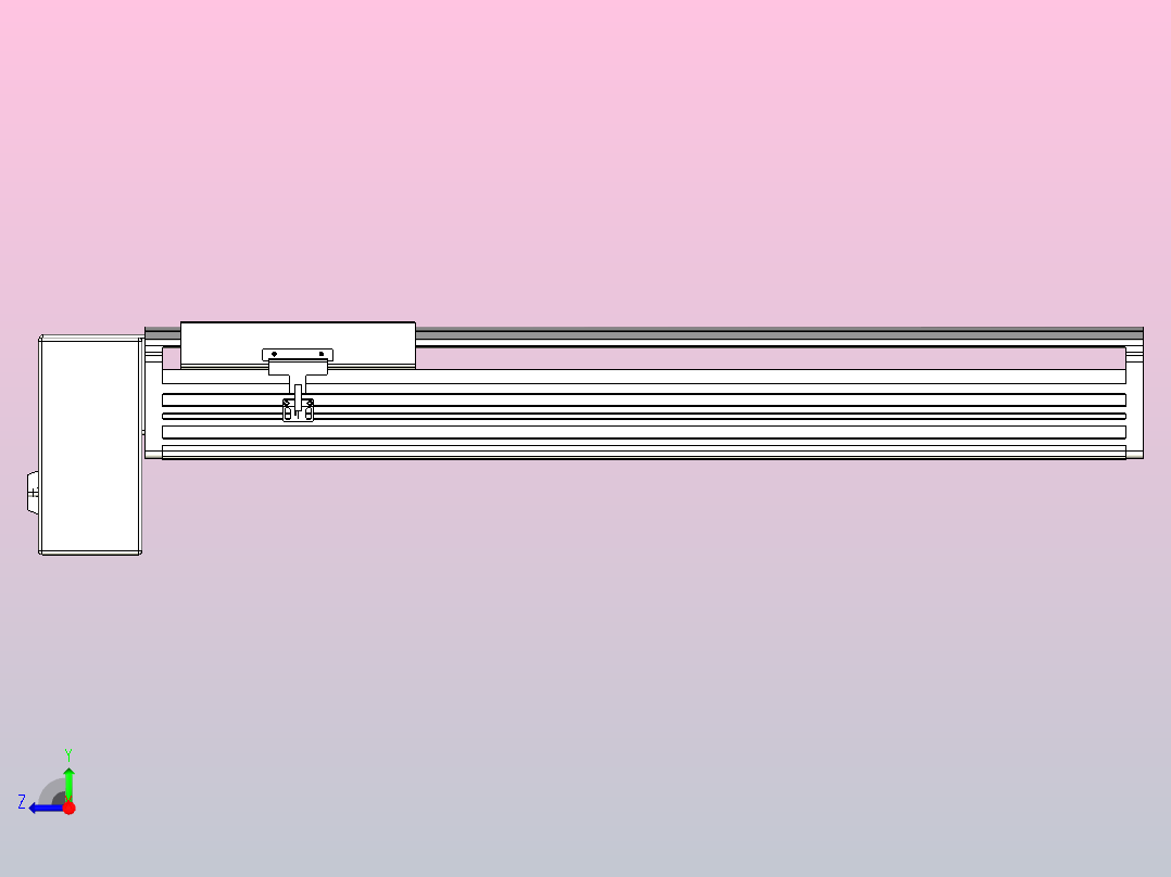 皮带直线轴半封闭可选导轨TPA-HNB-202D-140-L500-RP-Y-P75-N3右视图
