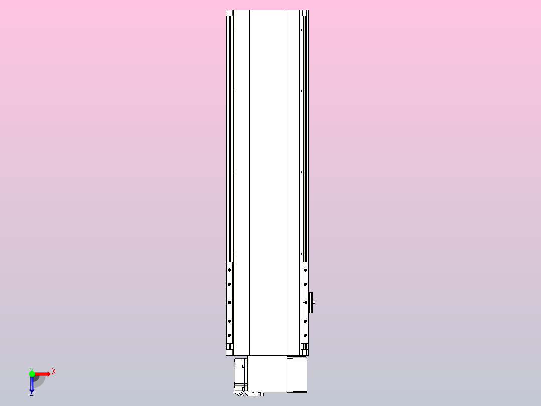 皮带直线轴半封闭可选导轨TPA-HNB-202D-140-L500-RP-Y-P75-N3俯视图