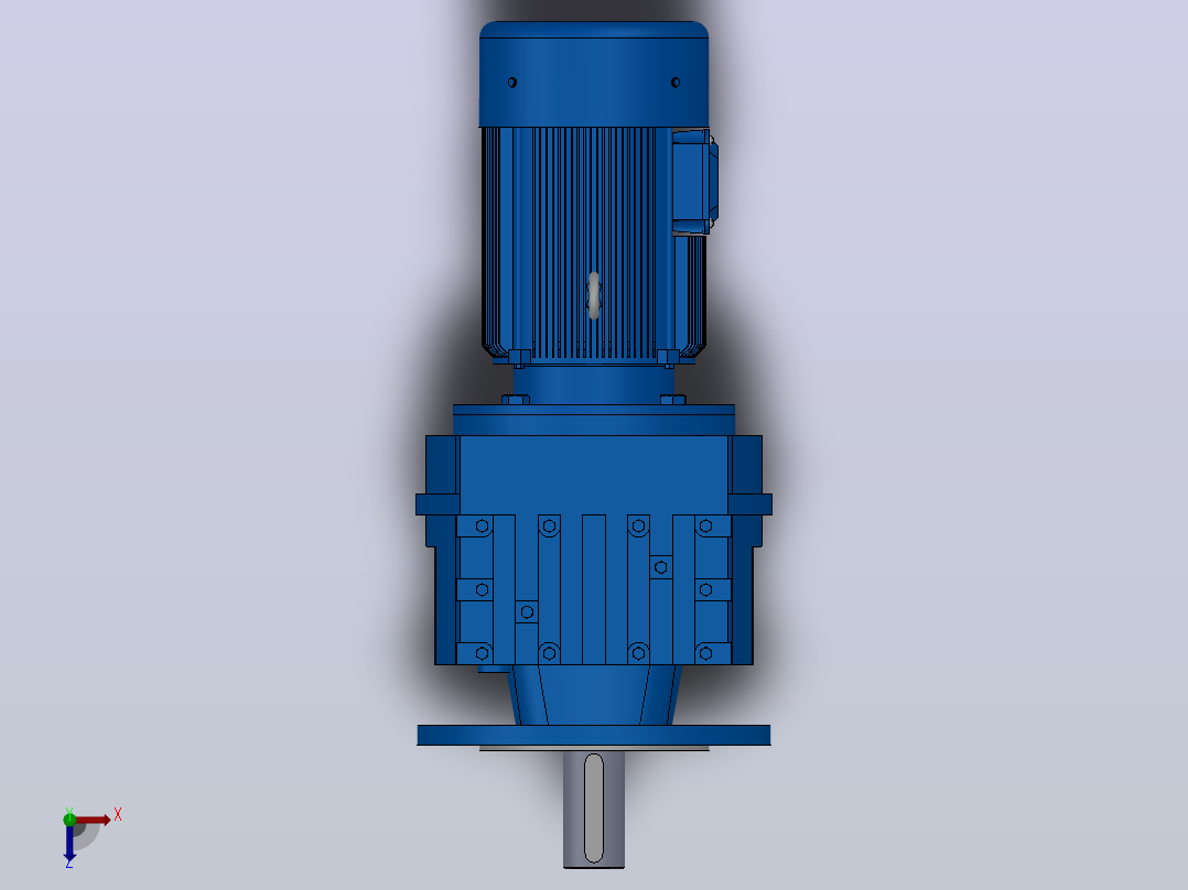 RF57法兰轴伸式安装斜齿轮减速机RF57-Y0.18-4P-63-M1-0°-Φ200俯视图