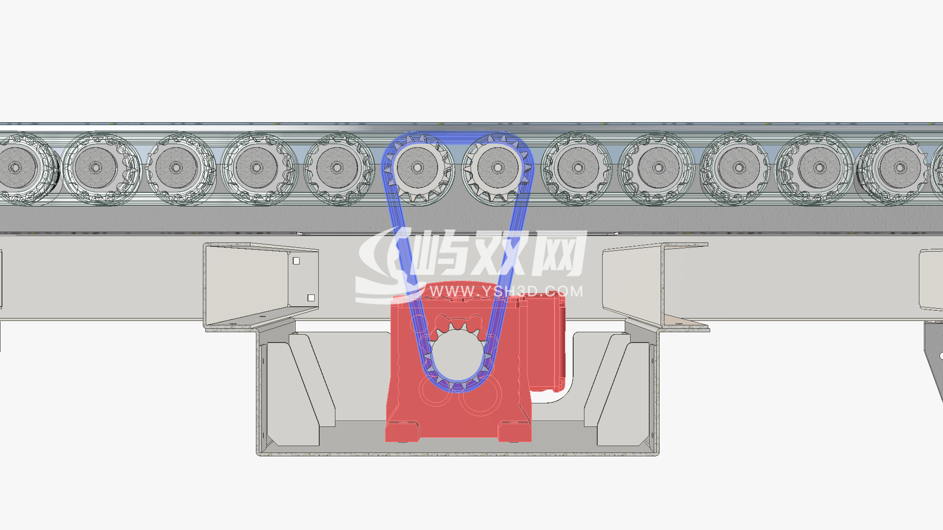 连锁驱动的辊传送带