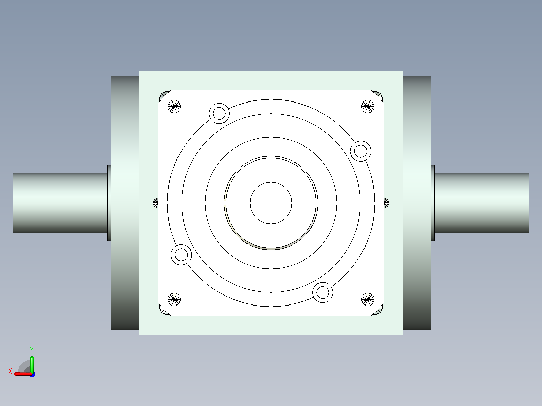 PW140双轴 PLF120-L2 22-110-145-M8转向器PW140 双轴输出 带120直齿减速机后视图