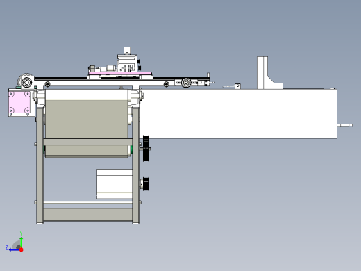 非标自动上料设备3D图纸三维模型右视缩略图