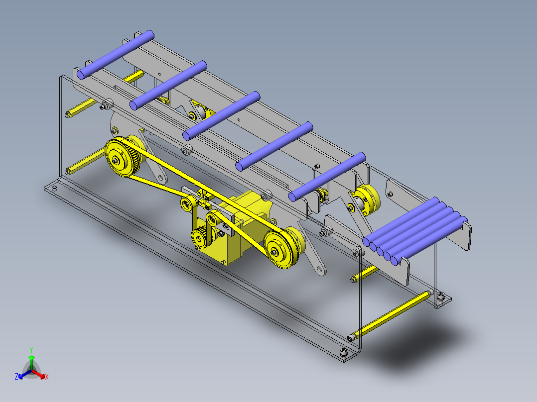 使用了偏心轴的提升转移机构正等轴测图