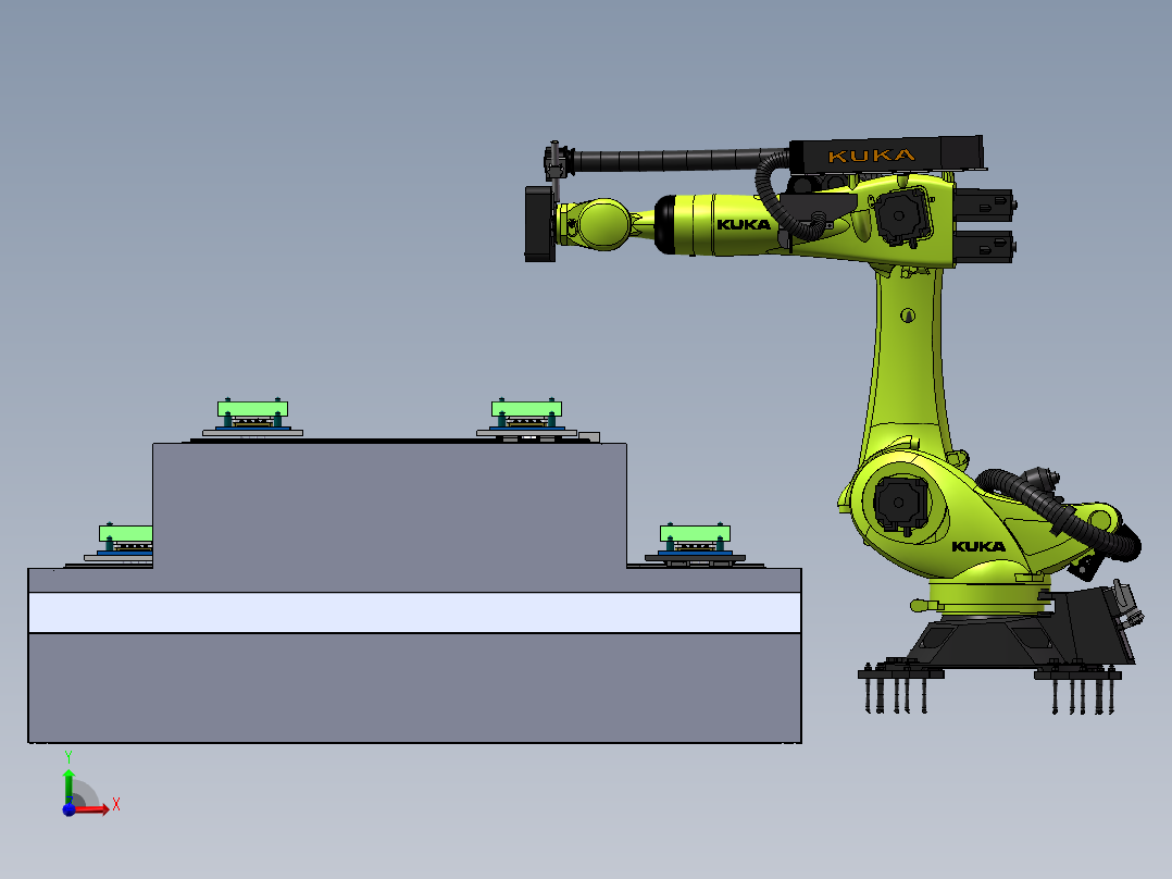 全自动上下料流水线前视图