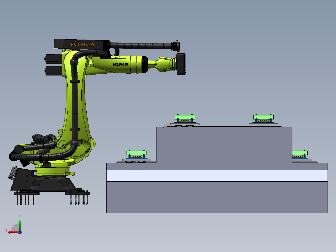 全自动上下料流水线后视图