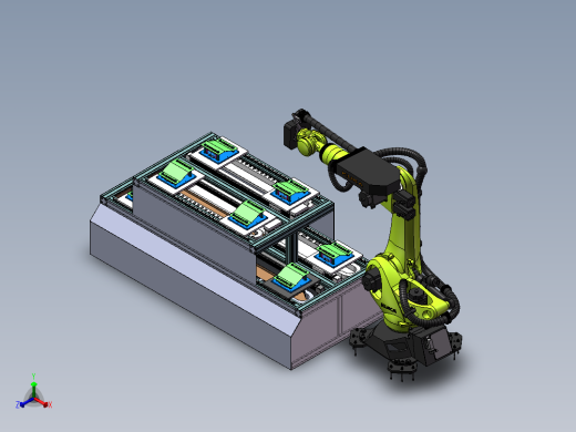 全自动上下料流水线正等轴测缩略图