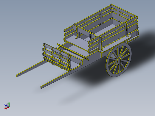 激光切割木制玩具马车模型3D图纸 Solidworks设计 附STEP IGS等