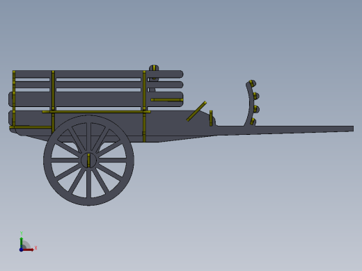 激光切割木制玩具马车模型3D图纸 Solidworks设计 附STEP IGS等前视缩略图