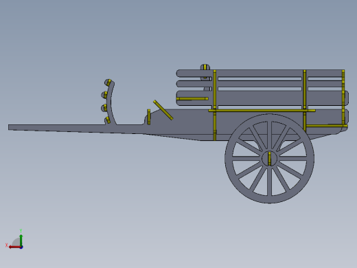 激光切割木制玩具马车模型3D图纸 Solidworks设计 附STEP IGS等后视缩略图