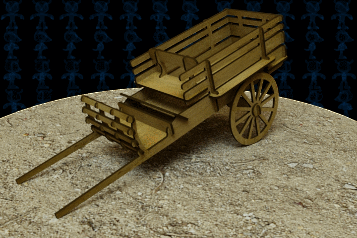 激光切割木制玩具马车模型3D图纸 Solidworks设计 附STEP IGS等