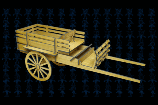 激光切割木制玩具马车模型3D图纸 Solidworks设计 附STEP IGS等缩略图
