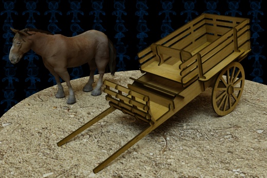 激光切割木制玩具马车模型3D图纸 Solidworks设计 附STEP IGS等缩略图