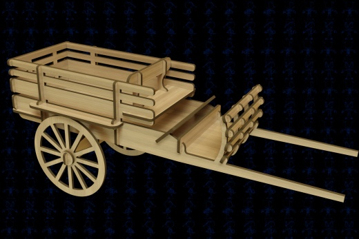 激光切割木制玩具马车模型3D图纸 Solidworks设计 附STEP IGS等缩略图