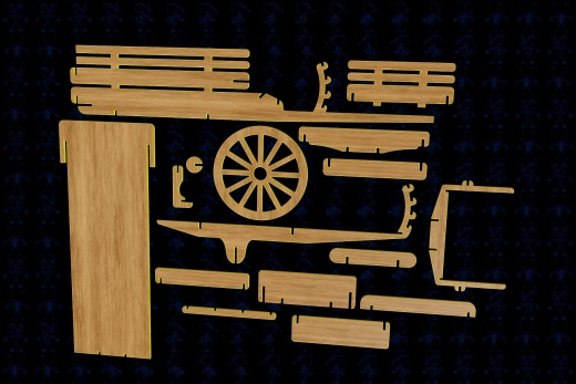 激光切割木制玩具马车模型3D图纸 Solidworks设计 附STEP IGS等缩略图