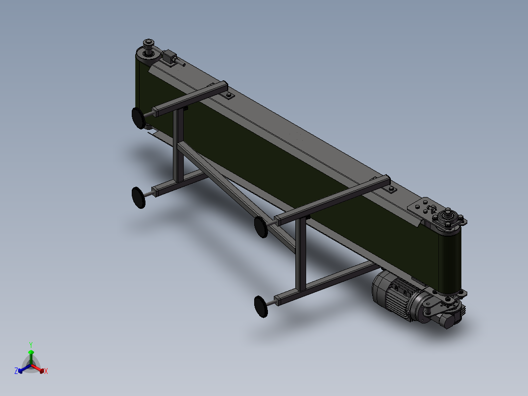 斜坡皮带输送机3D图纸 G780主视图