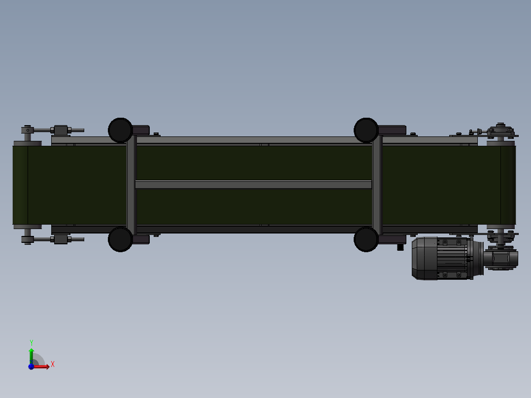 斜坡皮带输送机3D图纸 G780前视图