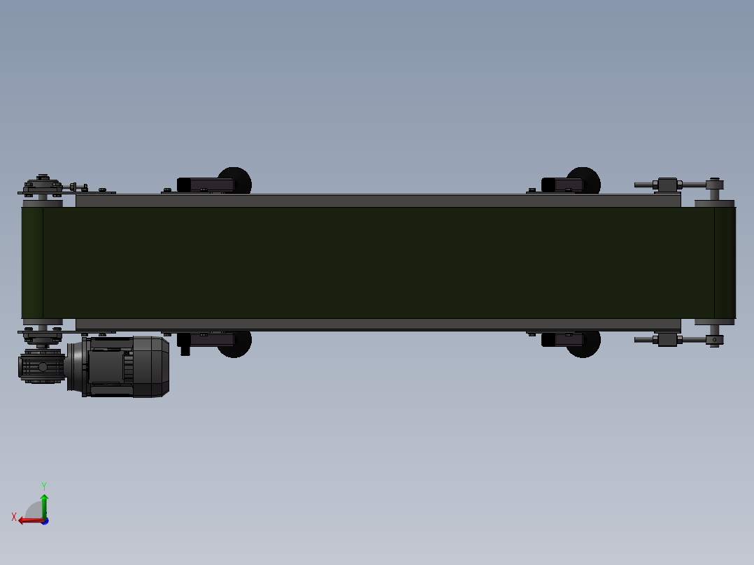 斜坡皮带输送机3D图纸 G780后视图