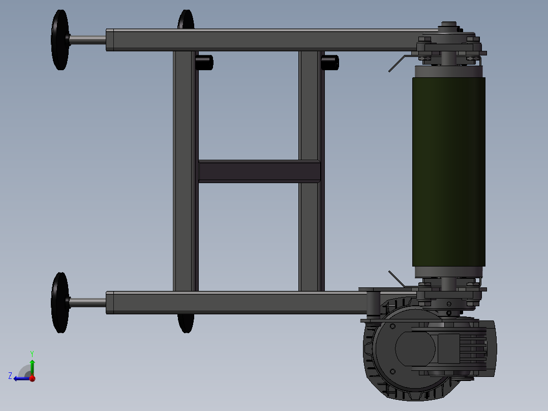 斜坡皮带输送机3D图纸 G780右视图