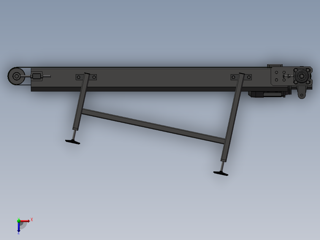 斜坡皮带输送机3D图纸 G780俯视图