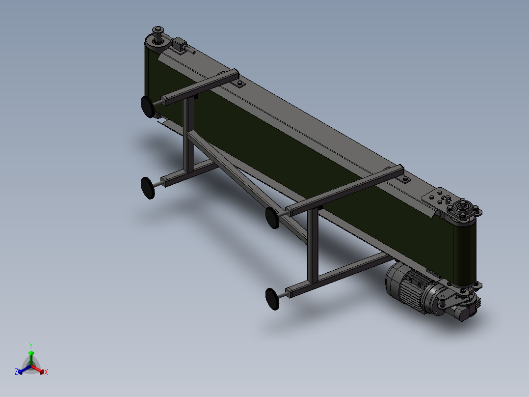 斜坡皮带输送机3D图纸 G780正等轴测图