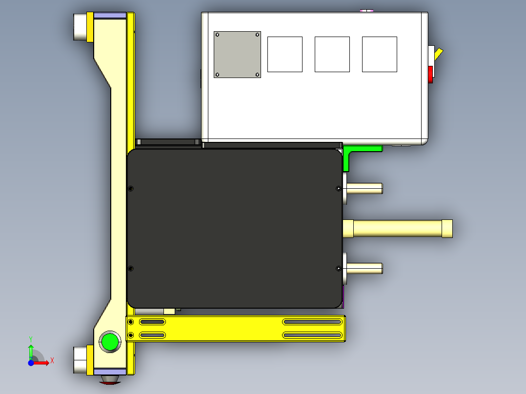 振动器保压机3D模型前视图