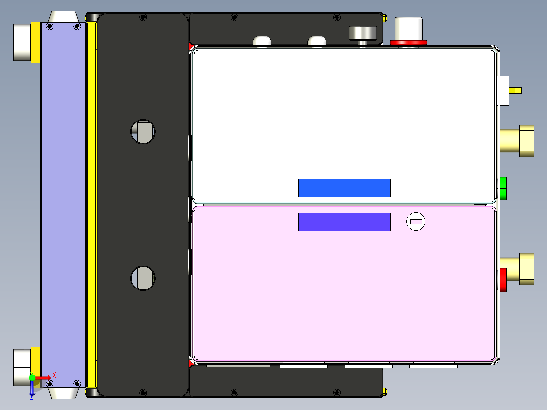 振动器保压机3D模型俯视图