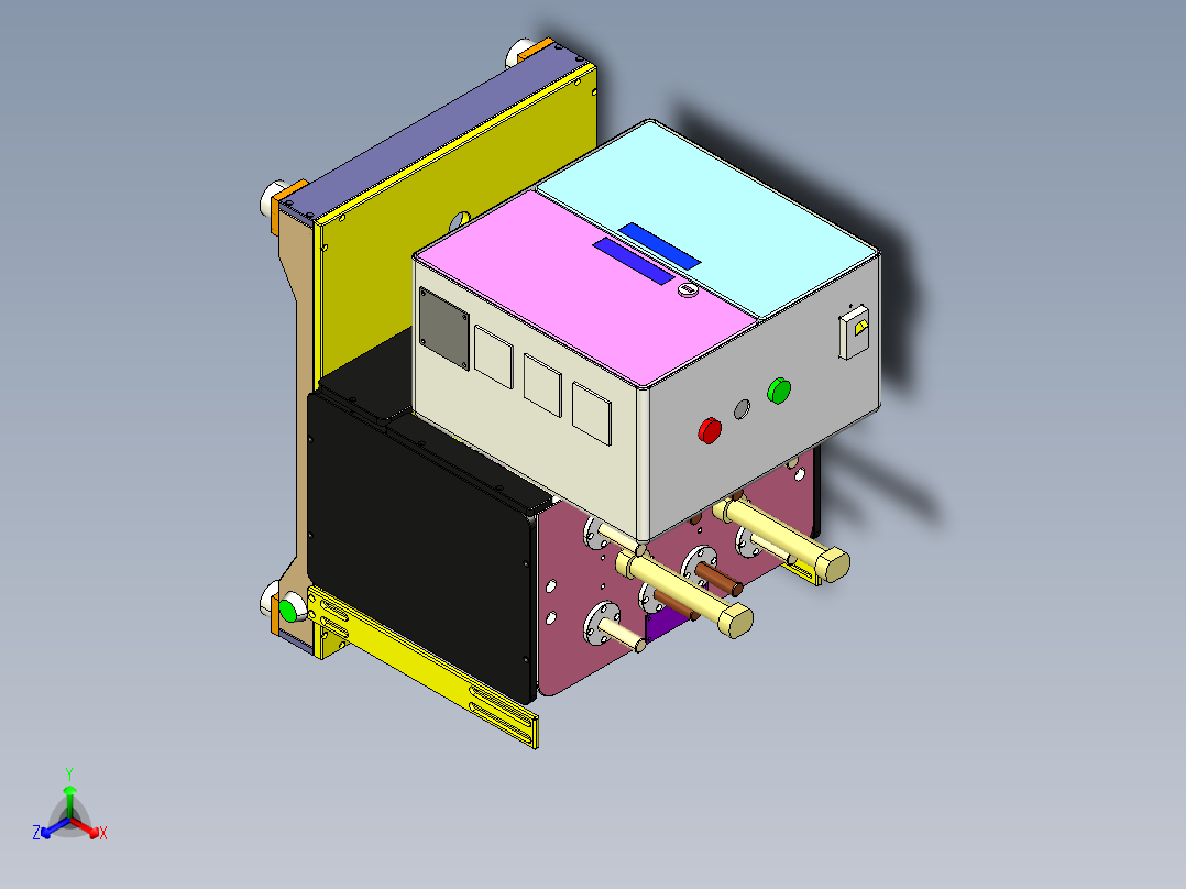 振动器保压机3D模型正等轴测图