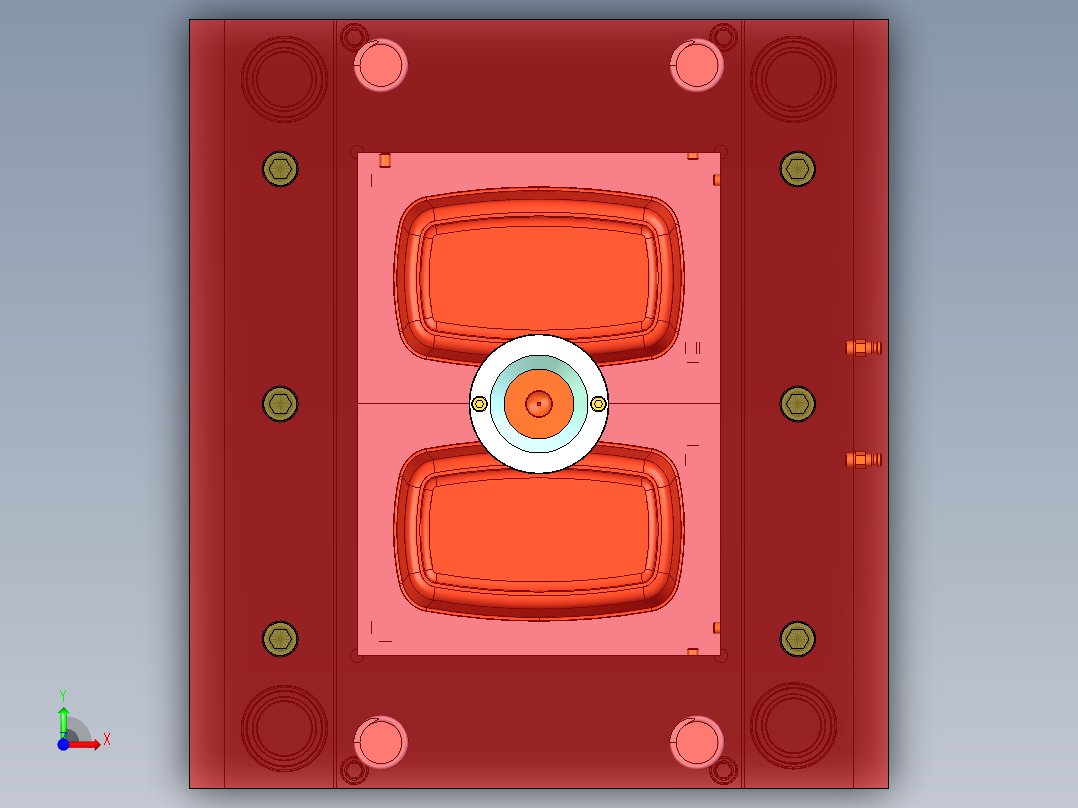 方形饭盒设计图纸前视图