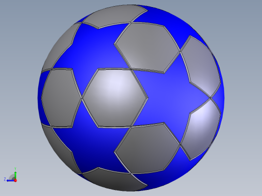SolidWorks足球模型右视缩略图
