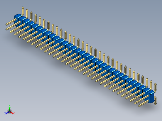 彩色公排针 100mil 2.54mm 系列-DS1022_blue_64p_100mil_TypeSMT_rev1.0