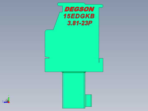 DEGSON 15EDG 系列 3.81mm 插拔式接线端子-15EDGKB-3.81-23P-14-00AH右视缩略图
