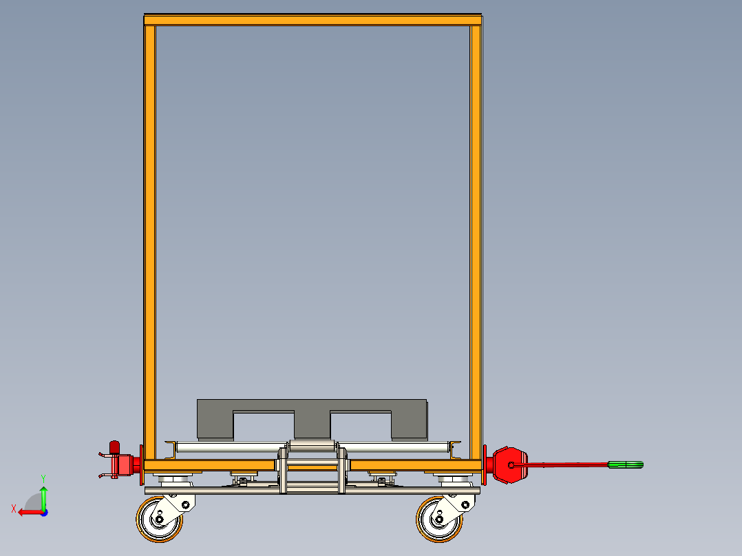 托盘滚轮推车后视图